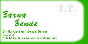 barna bende business card
